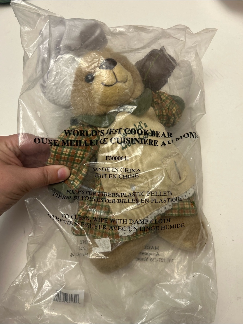 World's Best Cook Bear Plush - Brown & Green